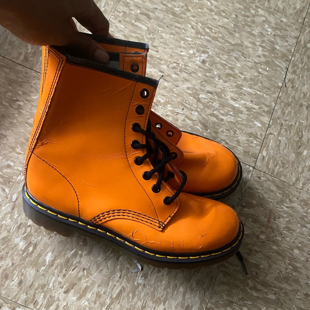 Dr. MARTENS ORANGE BOOTS